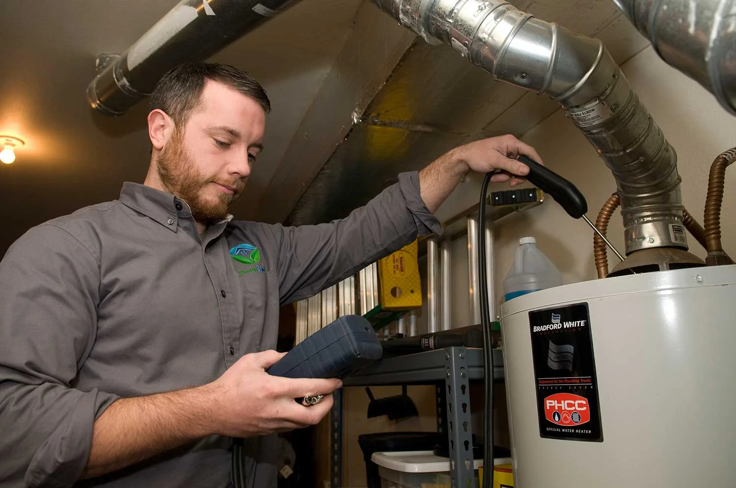 Certified energy advisor conducting a home energy audit in Ontario